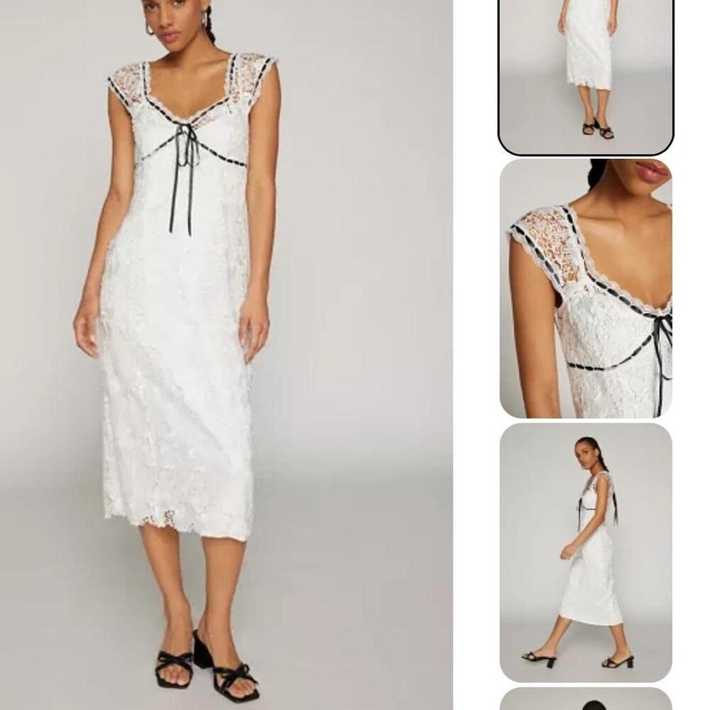Josette White Lace Midi Dress For Love and Lemons Revolve XS